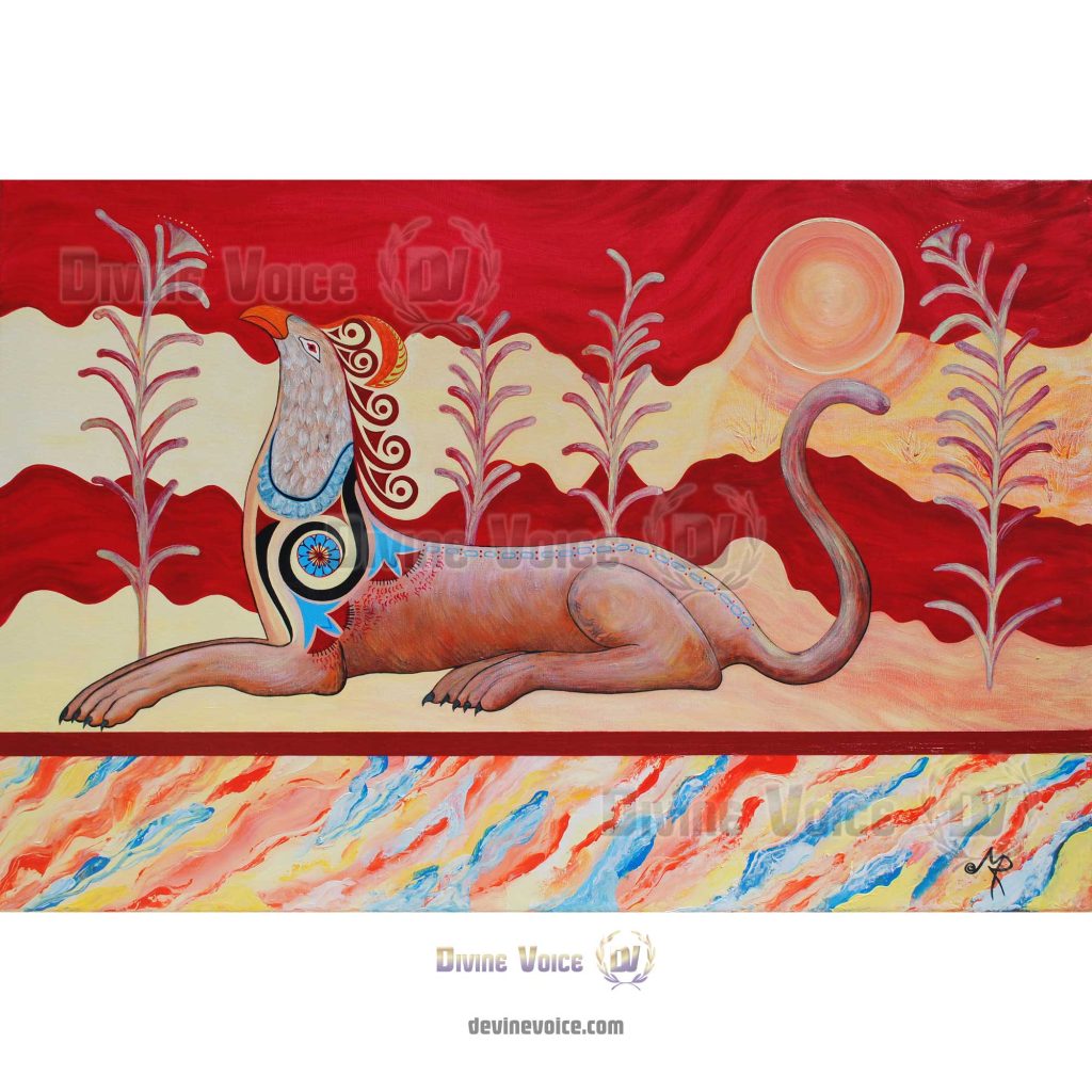 Griffin. Channeled vision painting from Devine voice . Melina Papadopoulou.