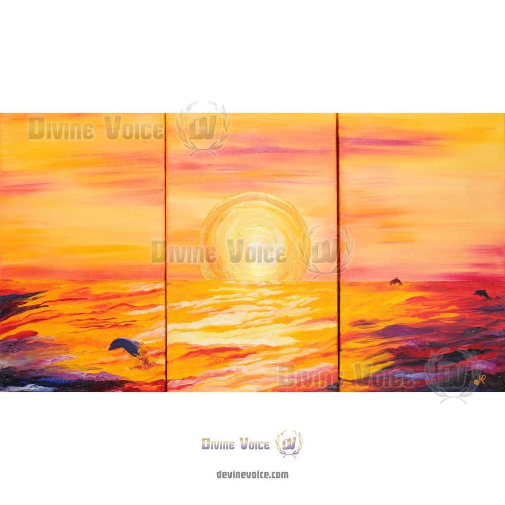 Sunset paintings transcendent light divine voice.